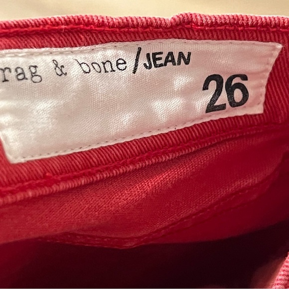 rag & bone " High Rise Skinny" Red Denim Jeans US 26 - Picture 6 of 7